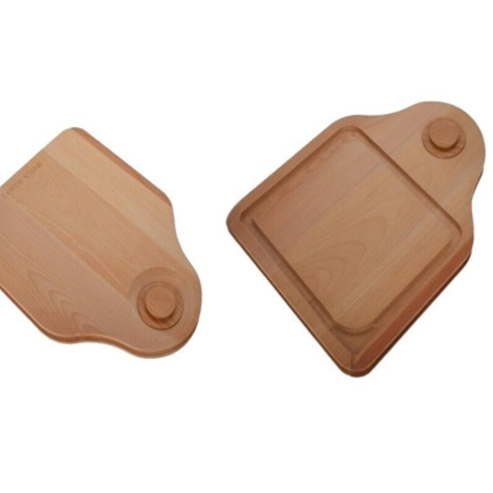 Curtis Stone 2-in-1 Reversible Beech Wood Cutting Board with Chute